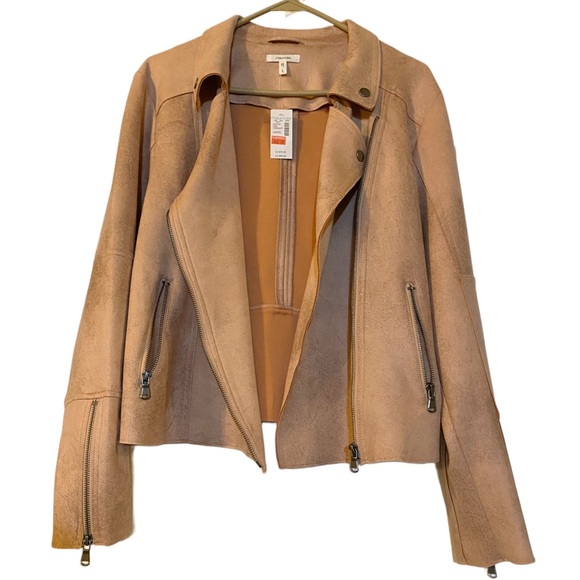 NWT Maurice’s Asymmetrical Moto Jacket Soft Faux Suede Midweight Zipper Sleevees - Picture 4 of 9